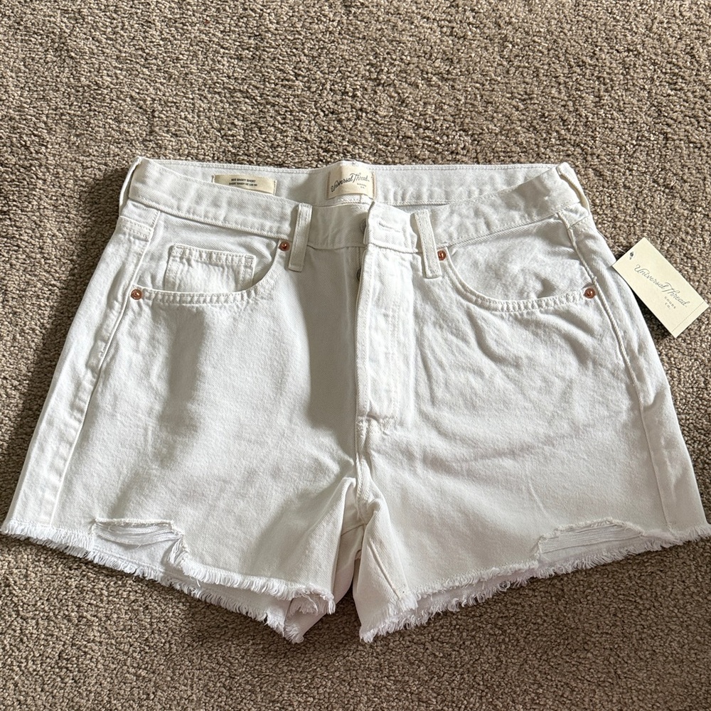 Women’s White Denim Cutoff Shorts - Universal Thread